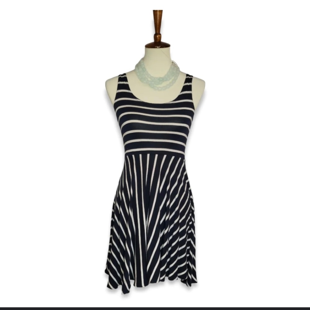 Navy blue stripped dress
